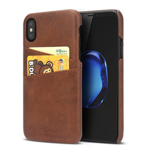 Leather Cover with Wallet Card Slots For iPhone X