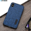 iPhone X Linen Cloth Case Anti-knock Cover