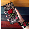 Long Strap Lace Embroidery Rose Stickers Cover for apple iphone 6 6s plus iPhone 7 7P 8 8P X