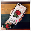 Long Strap Lace Embroidery Rose Stickers Cover for apple iphone 6 6s plus iPhone 7 7P 8 8P X